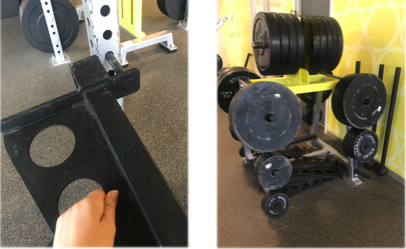 Weight rack bar online catch